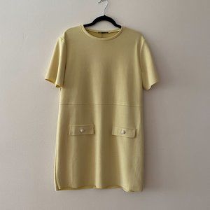 NWT Zara Pastel Yellow Mini Dress Size L